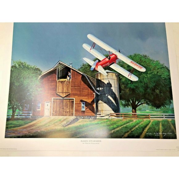 Barn Stormer by Nixon Galloway Aviation Art Print 1990 Bledsoe's Aviation Art - Picture 9 of 9